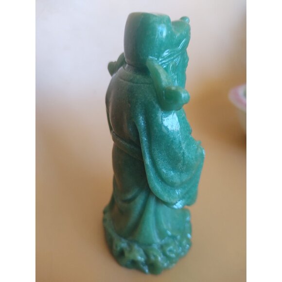 Green Chinese God Figurine Lu - Represents prosperity, success 4.5" - Picture 6 of 12